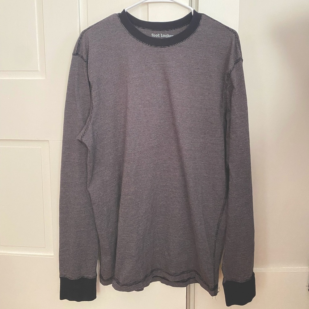 Grunge Skater Striped Longsleeve Top